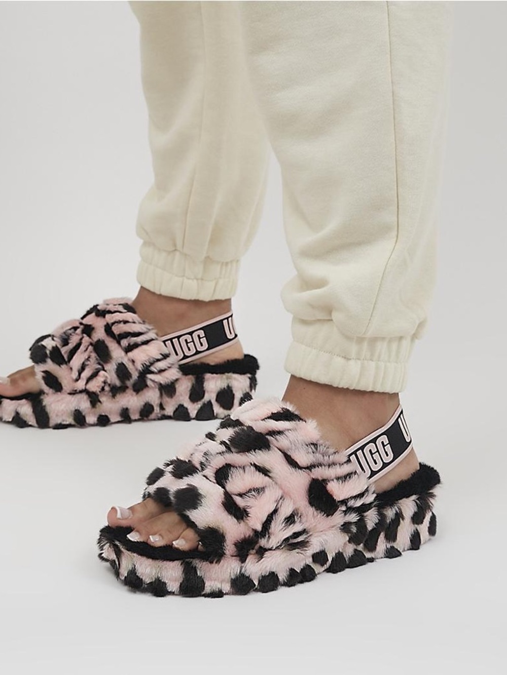 UGG Fluff Yeah Animalia Slippers
- Pink/Black Leopard Print Size 8